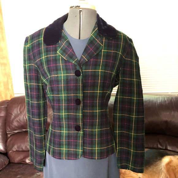 John Roberts Vintage Plaid Blazer - Picture 6 of 13